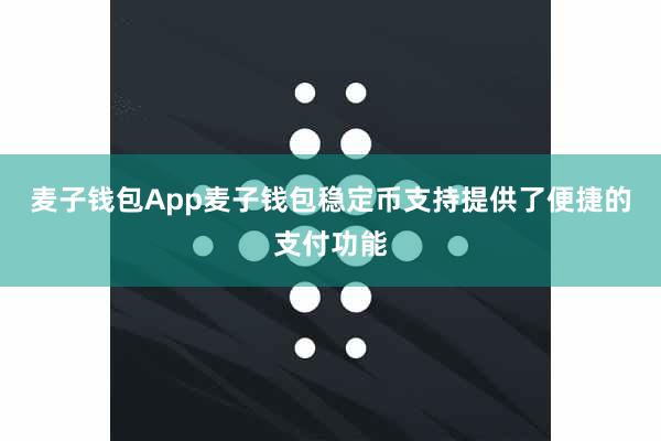 麦子钱包App麦子钱包稳定币支持提供了便捷的支付功能
